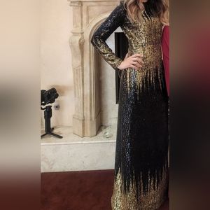 Sequin long sleeve maxi dress